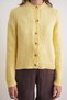 6951 Women's Crew Neck Buttoned Knitwear Short Cardigan Yellow - 4