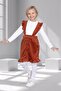 Girl's Strappy Ruffled Velvet Skirt & Bodysuit Set – Ages 3-10 – 5 Color Options - (Tile)