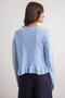 6954 women's ruffle detailed v-neck knitwear sweater baby blue - 6