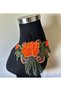 Orange Color Paillets Sequin Flower Pattern Decorative Applique - 5