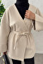 V-Neck Cashmere Coat 0013 - Ecru - 3