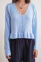 6954 women's ruffle detailed v-neck knitwear sweater baby blue - 4