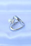 خاتم من حجر اللؤلؤ قابل للتعديل بلون فضي نحاسي - - 3