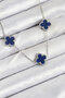 316L Steel Chain Silver Navy Color Clover Women's Necklace