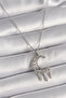 316L Steel Silver Color Chain Zircon Stone Crescent Model Hanging Leaf Detail Women's Necklace -