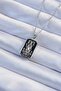 316L Steel Chain Silver Color Black Enamel Tarot Necklace -