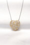 316L Steel Double Color Zircon Stone Heart Necklace -