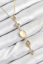 Brass Chain Yellow Gold Color Zircon Stone Y Necklace