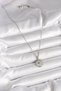 316L Steel Silver Color Chain Medallion with Zircon Stone Inlaid Crescent Star Model Women's Necklace - - 2
