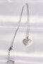 316L Steel Chain Silver Color Zircon Stone Heart Necklace - - 2