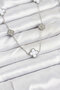 316L Steel Chain Silver Color White and Zircon Stone Clover Women Necklace