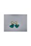 Gold Skeleton Turquoise Textured Polymer Clay Hoop Earrings - 2