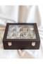 12-Piece Brown Watch Box, Faux Leather Covered, Custom Made, Handmade - 4