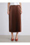 Satin Pleated Skirt with Elastic Waist - 2