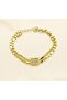 Double Row Baguette Stone Gold Color Bracelet - 3