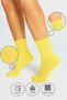 Bamboo Women's Yellow Ruffled Elastic Seamless Women's Socks 3-Piece Yellow Socks/No Marking/No Tightening Socks - 3