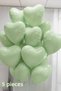 5 Pcs Green Heart Foil Balloon Raffia and Balloon Tape Helium Lover Ornament Birthday Marriage Proposal