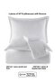 100% Cotton Satin Stripe Flounce Double Duvet Cover Set White 200X220 cm - 5
