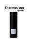 Stainless Steel Flask Thermos Water Bottle 350ml Vacuum Lid - Black