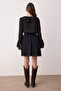 Siyah Fırfır Detaylı Boho Kısa / Mini Dokuma Elbise TWOAW26EL00172 - 4