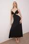 Black Window/Cut Out and Lace Detailed Capless Babydoll/Fantasy Nightgown Thmaw26Ll00004 - 2