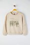 Bej Pamuklu Slogan Baskılı Kapüşonlu Regular Erkek Çocuk Örme Sweatshirt TKDAW26SW00018 - 3