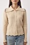 Stone Turn-Down Collar Pointelle Fitted Knitwear Cardigan Twoaw26Hi00073 - 7