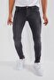 Men's Slim Fit Stretch Fabric Anthracite Distressed Jeans