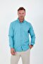 Men's Oxford Fabric Lycra Long Sleeve Shirt - Light Blue - 7