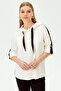 Grosgrain Detailed Hooded Three Quarter Sleeve Comfortable Fit Knitted Sweatshirt - 5
