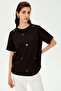Heart Stone Detailed Crew Neck Cotton Regular Knitted T-Shirt