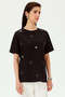 Heart Stone Detailed Crew Neck Cotton Regular Knitted T-Shirt - 4