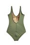 Women's Green V-Neck Swimsuit - 3