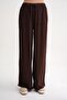 4629 Women's Wide Leg High Waist Viscose Palazzo Pants Brown - 4