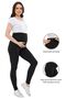 Myra8140 Gathering Ribbed Seasonal Adjustable Waist Maternity Leggings