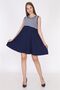 5801 - Navy Blue Striped Top Black Sleeveless Breastfeeding Dress - 3