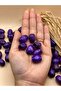 15X18 mm Purple Oval Wooden Beads (50 Grams 40 Pieces) Macrame Bag Design Wooden Beads Hole Diameter 7 mm - 2