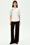 Lace-Up Crew Neck Regular Knitted T-Shirt - 5