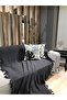 Renge Color Hand Tied Anthracite Sofa Cover 180*200 cm