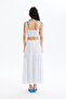 Bow Tie Strap Square Neck Blouse Ecru - 5