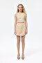 Floral Patterned Pleated Mini Skirt Pink