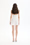 Embroidery Printed Tie Detail Shorts Skirt Ecru - 5