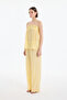 Seersucker Ruffled Strapless Blouse Yellow - 4