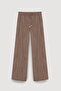 Beaded String Tied Textured Trousers Brown - 2