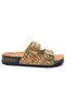 Feles Double Buckle Cork Sole Stone Detailed Women's Slippers Gold - 5
