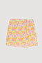Floral Patterned Pleated Mini Skirt Pink - 2