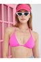 Triangle Bikini Top Textured Halter Neck Covered
