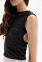 Backless Basic Blouse Black - 3