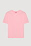 Bisiklet Yaka Oversize Basic Tişört Pembe - 2