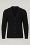 Nopenli Ribbed Knitted Buttoned Cardigan - Black